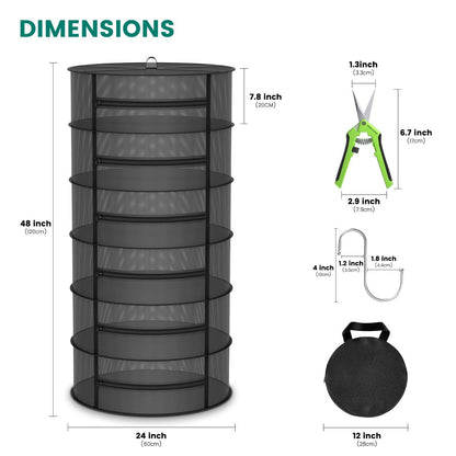 Mars Hydro 6-Layer Mesh Herb Drying Rack Met Pruning Shear