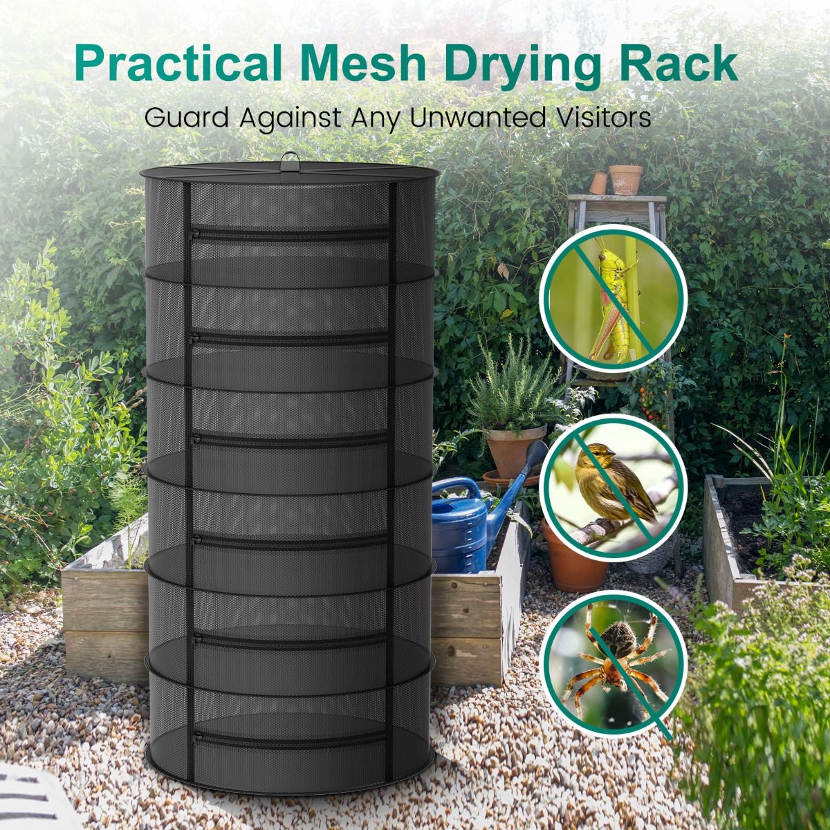 Mars Hydro 6-Layer Mesh Herb Drying Rack Met Pruning Shear