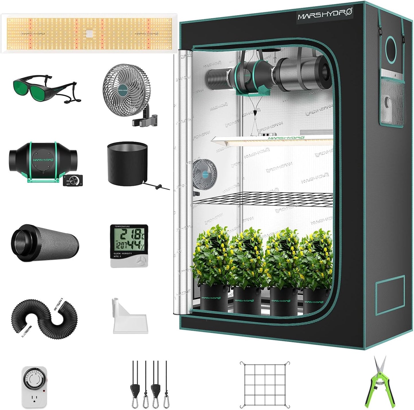 Mars Hydro Growers Kit TSL2000 Full Grow 120x60x180 mit Geschwindigkeitsregler