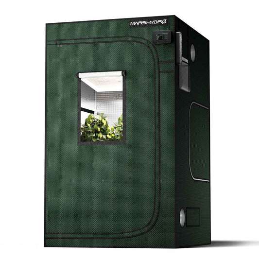 Mars Hydro 120×120×200 cm Grow Tent Pro – 2000D Lichtdichte Kweektent met Hoogreflecterend Mylar & Groot Kijkvenster