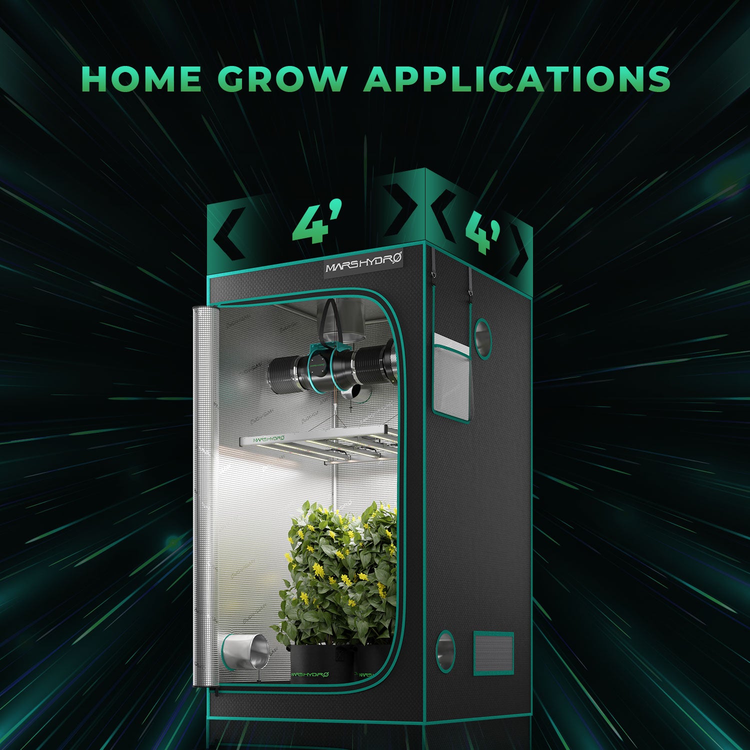 Mars Hydro complete kweekset voor 4-6 planten | Grow kit for 4-6 plants | Growbox Set für 4-6 Pflanzen