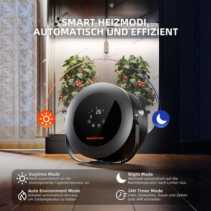 Kweektent verwarming met geïntegreerde temperatuur- en lichtsensor | Grow tent heater with integrated temperature and light sensor | Growzelt Heizung mit integriertem Temperatur- und Lichtsensor