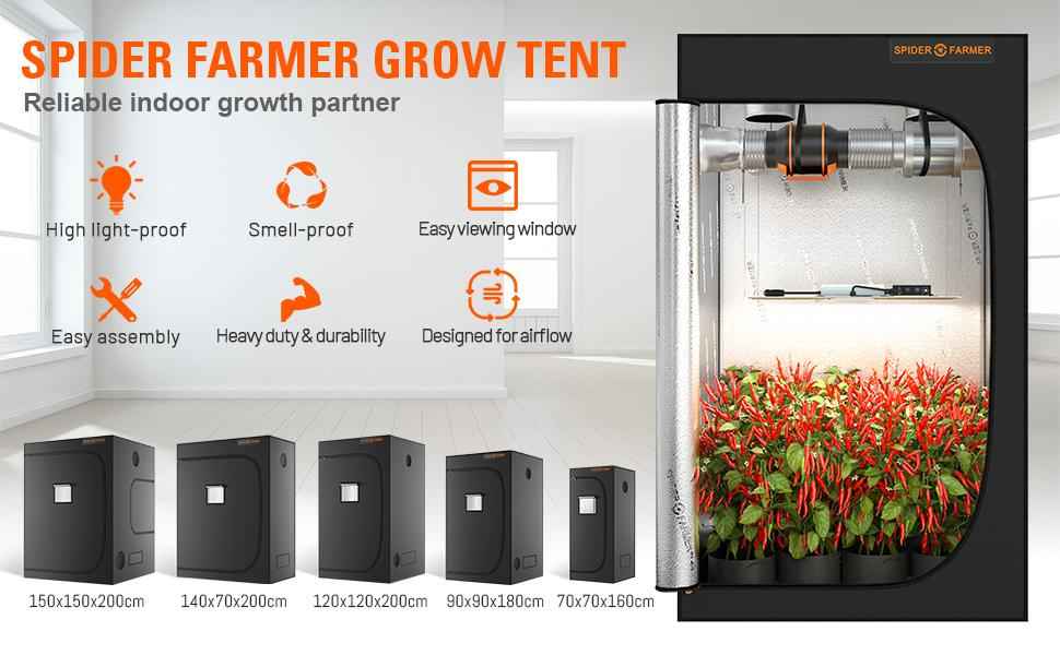 grow tent 90x90x180 Spider Farmer 90x90 Grow Tent – Amsterdam Grow Supplier
