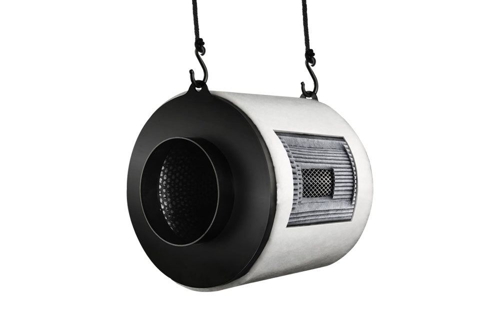 8 inch koolstoffilter 800 m³/u voor krachtige ventilatiesystemen / 8 inch carbon filter for high airflow systems / 8 Zoll Aktivkohlefilter für starke Lüftungssysteme