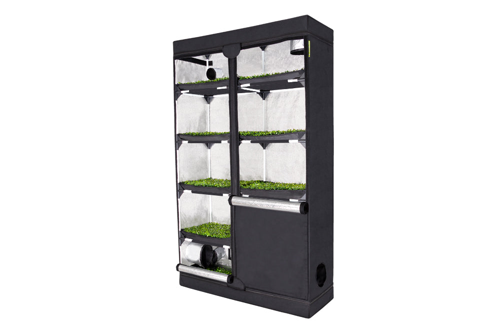 Garden HighPro PROBOX Propagator XL stekken kweektent met dubbele rekken voor propagatie trays / Garden HighPro PROBOX Propagator XL cloning tent with double rack system for propagation trays / Garden HighPro PROBOX Propagator XL Stecklingszelt mit Doppelregal für Propagation