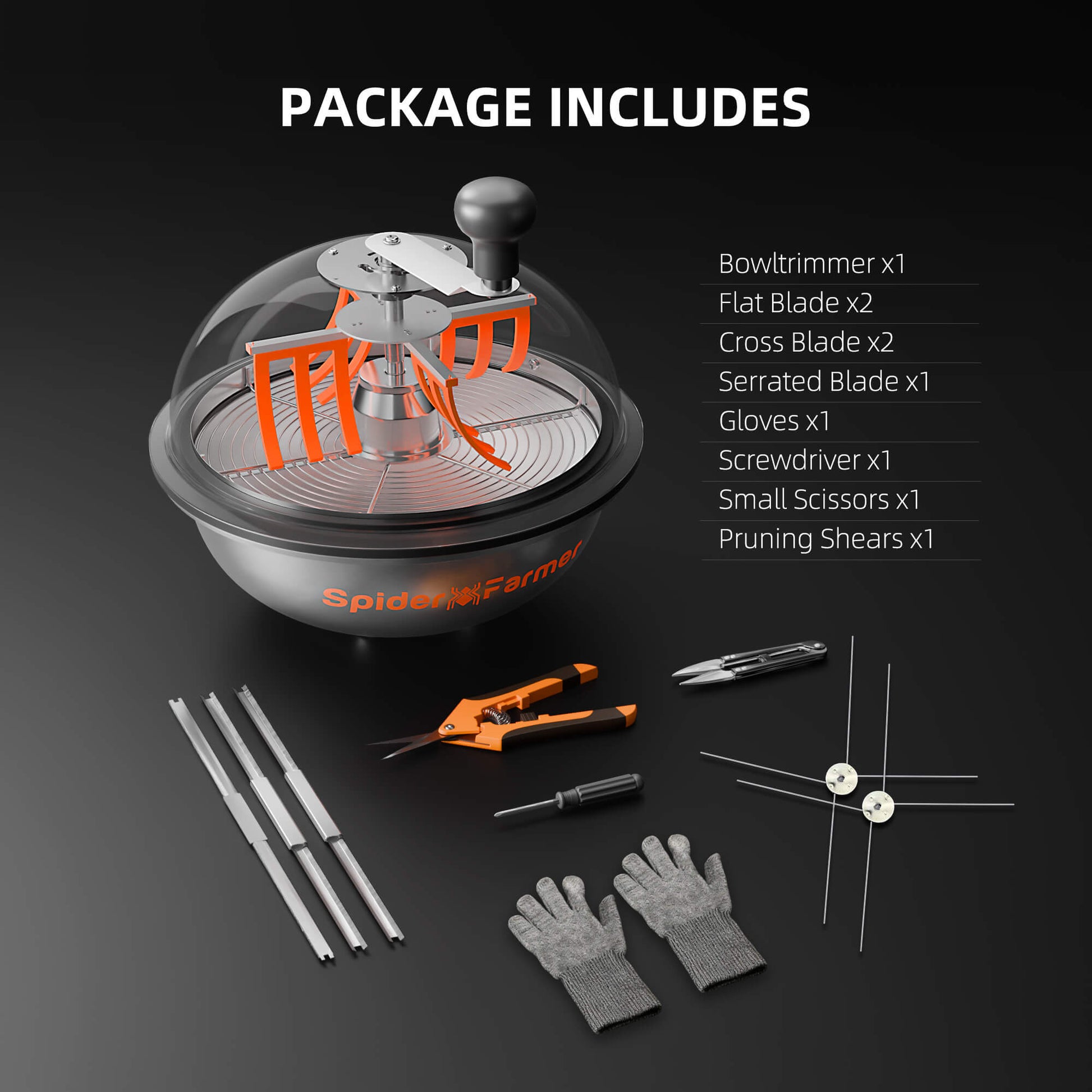 Spider Farmer handmatige bowl trimmer voor bloemen en bladeren | Spider Farmer manual bowl trimmer for flowers and leaves | Spider Farmer manueller Bowl Trimmer für Blüten und Blätter