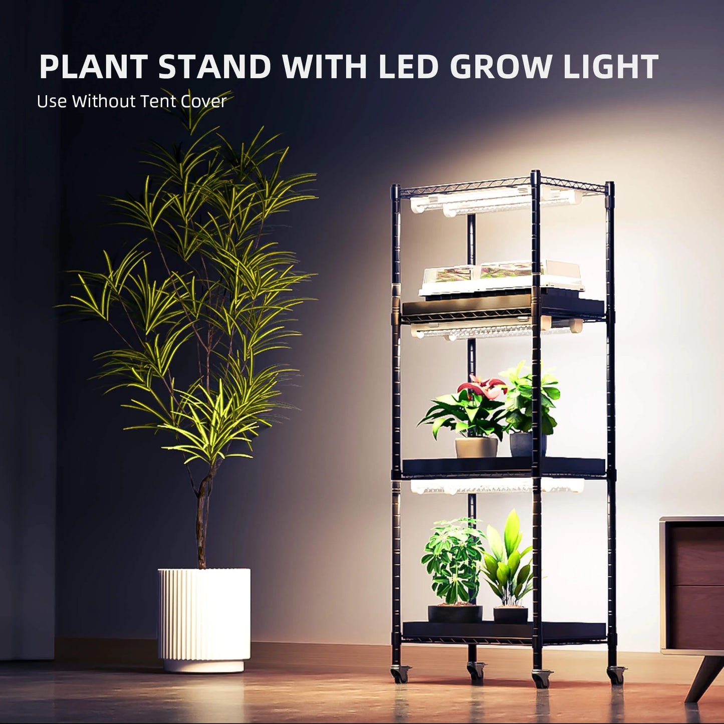 Spider Farmer Grow 4 Laags Plant Standaard inclusief Grow Lights 54W