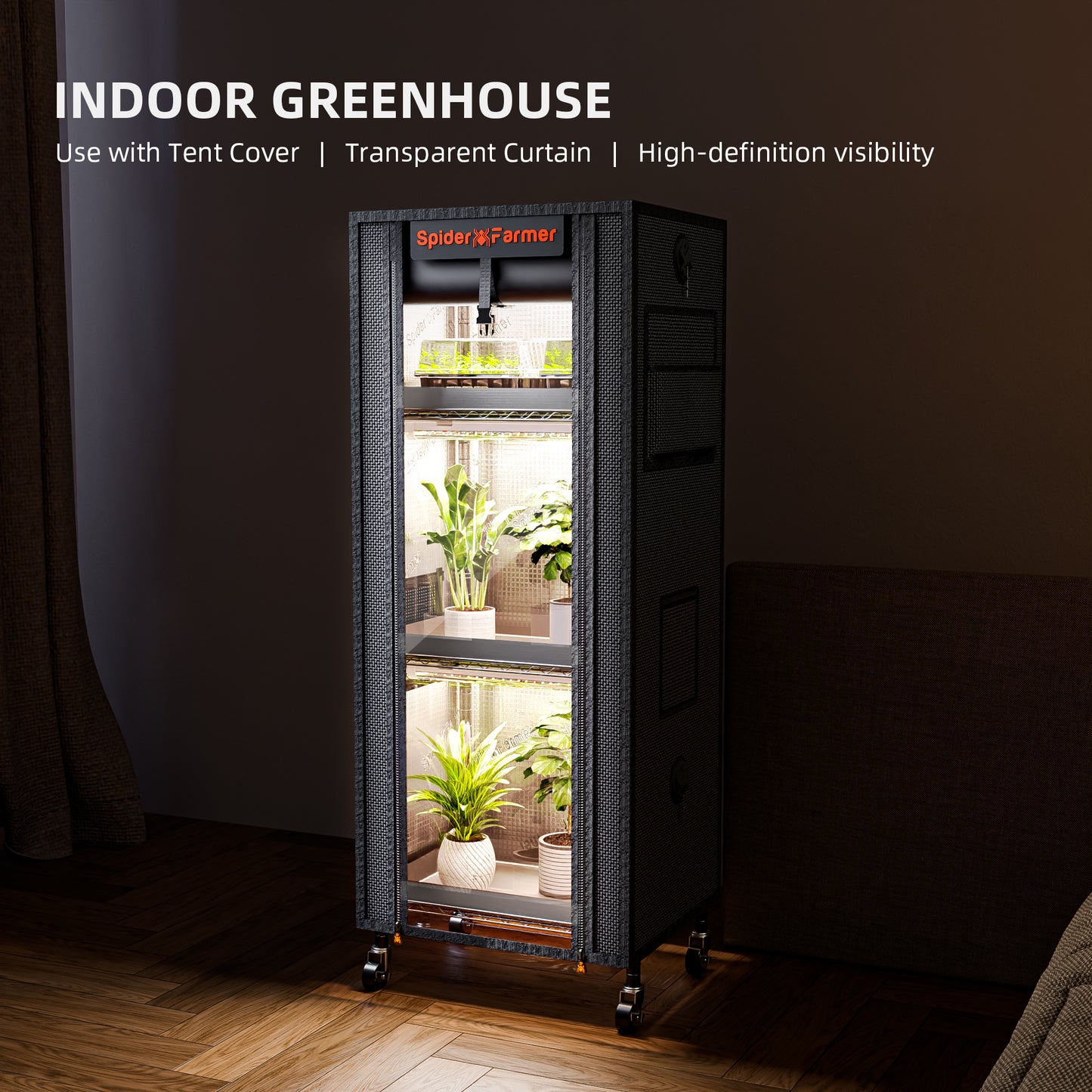 Spider Farmer plant stand met mechanische timer voor automatische lichtcyclus – grow light with timer – LED Pflanzenlicht mit Timer